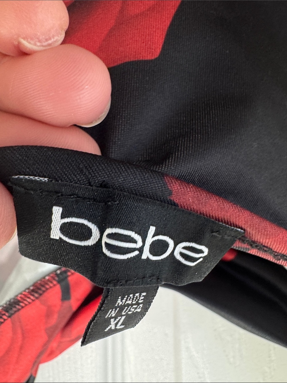 bebe Black Dress with Red Floral Accent - Picture 2 of 6
